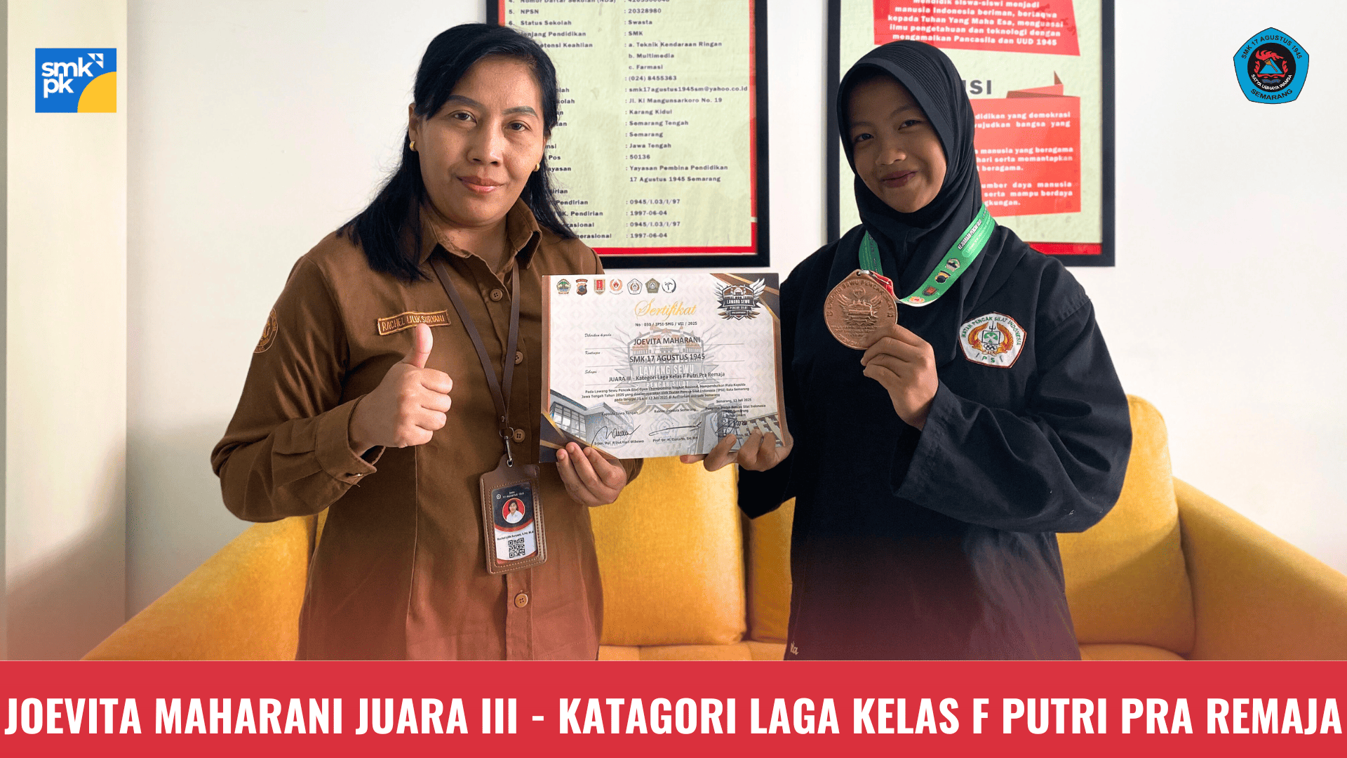 Siswi SMK 17 Agustus Semarang Meraih Kejuaraan Nasional Pencak Silat 2025